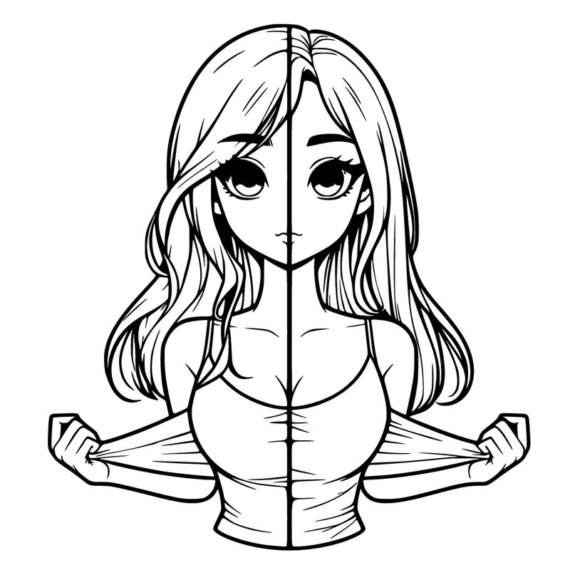 realistic  girl split.