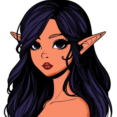 elf girl realistic dark fantasy