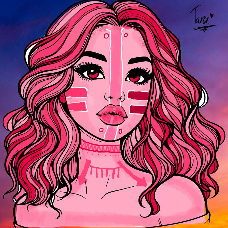 realistic girl with wavy hair and lips