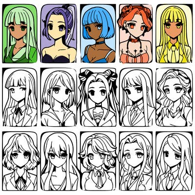 girls that look diffrent anime