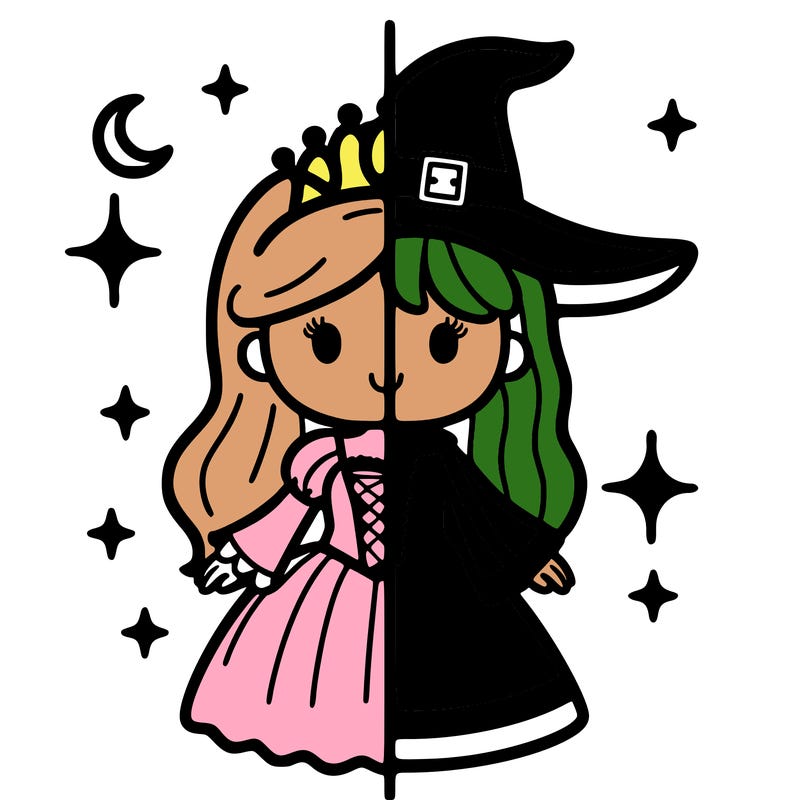 split princess and witch