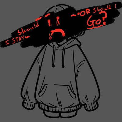 girl in baggy sweat shirt