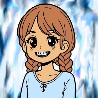a girl with braces