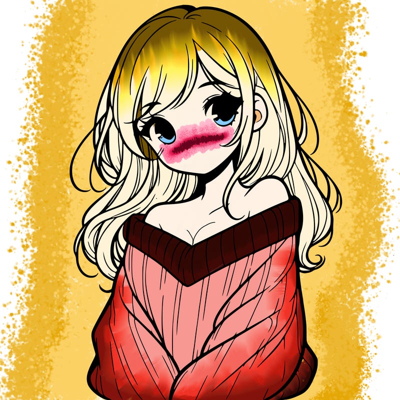 shy pretty girl wearing a sweater that is falling off one shoulder portrait