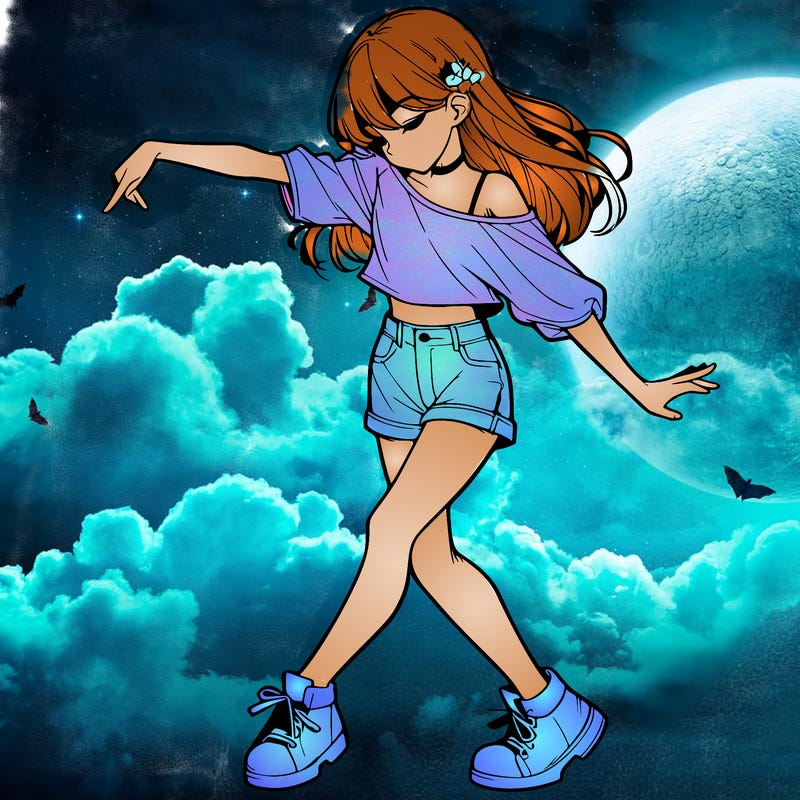 realistic girl danceing