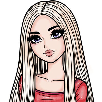 realistic girl with straight and long hair