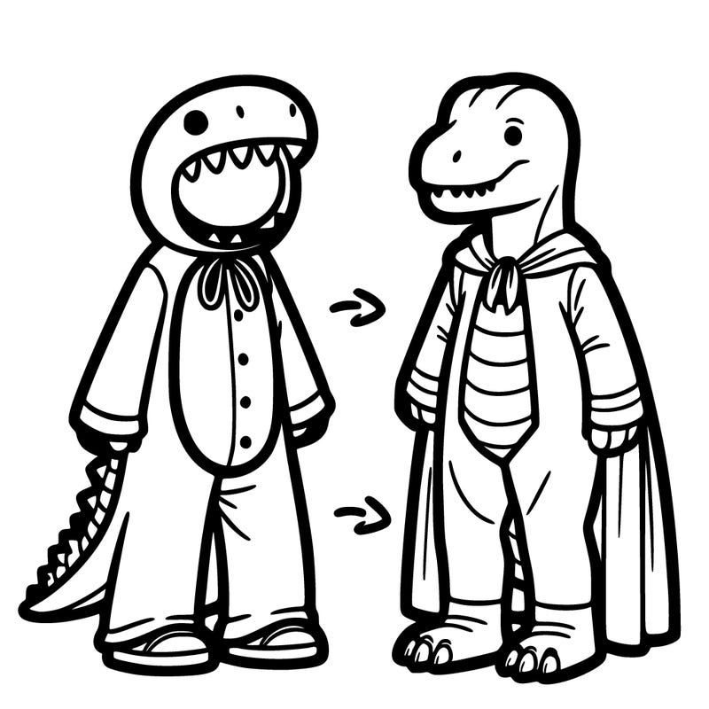 dinosaur in a human costume