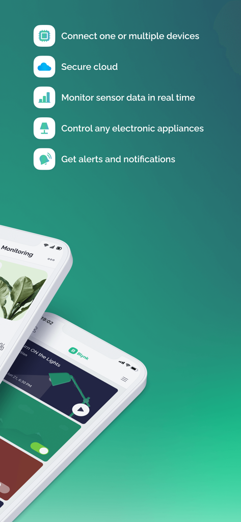 Blynk IoT - Blynk IoT mobile interface showcasing real-time sensor monitoring, remote device control, and secure cloud connectivity features.