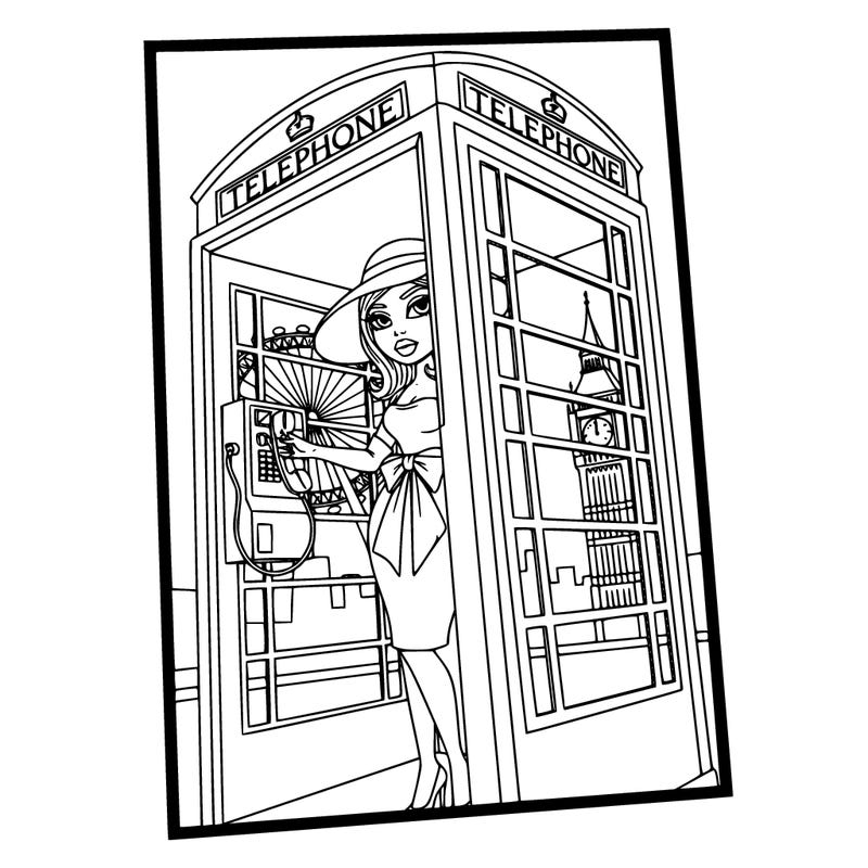 kylie jenner as a bratz/barbie doll picking up the in a london phone box the red one with maybe london eye behind her or the big ben in a classy outfit