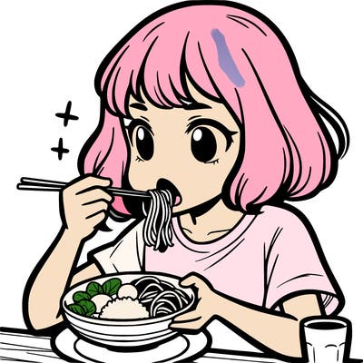a girl eating food