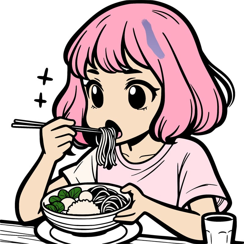 a girl eating food