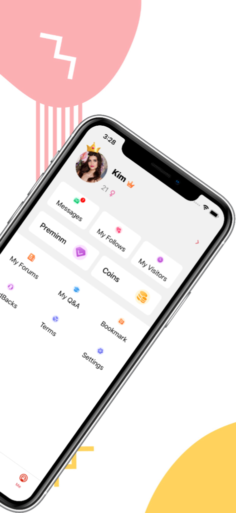 Interfaz de perfil de usuario de la aplicación KLS con menú y configuración