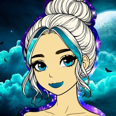 realistic pretty girl with hair in bun