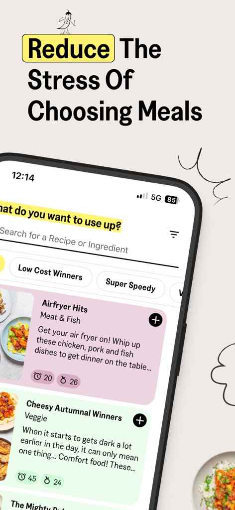 Sidekick by Sorted Food - Sidekick app interface displaying various recipe packs like Airfryer Hits and Cheesy Autumnal Winners.