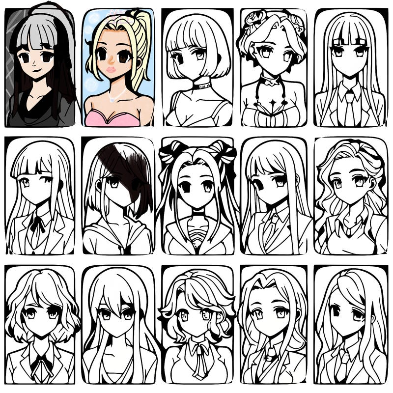 girls that look diffrent anime