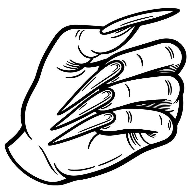 hand with long nails