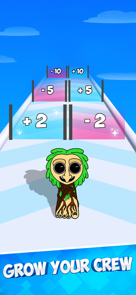 Brainbot Merge Battle - Brainbot Merge Battleで、数学的なゲートを通り抜けてクルーを成長させる風変わりな生き物