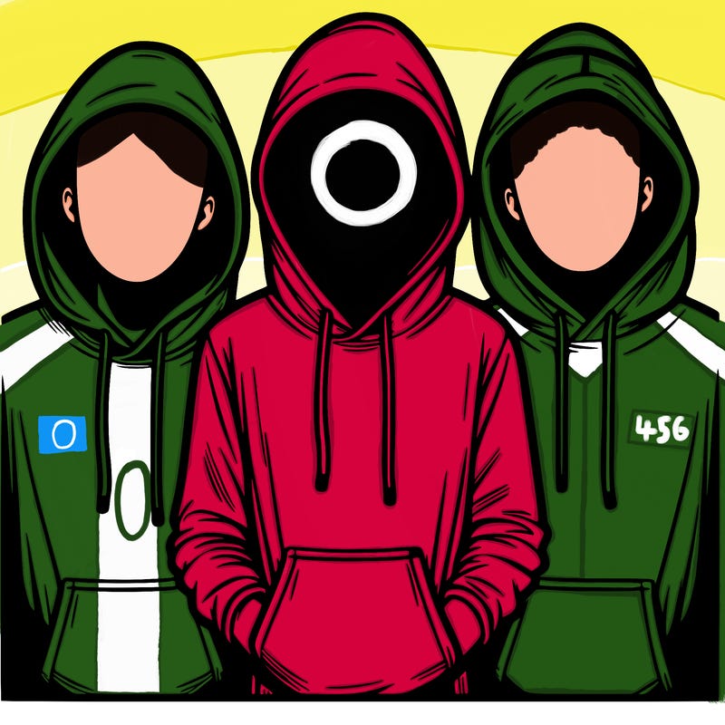3 faceless people in  hoodies