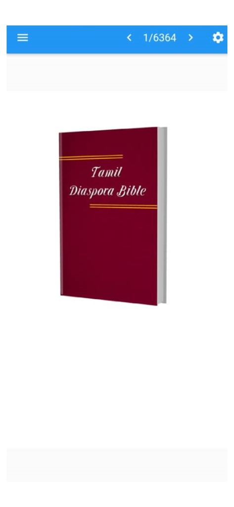 Tamil Diaspora Bible - Portada del libro en 3D de la Biblia de la Diáspora Tamil en la interfaz de la aplicación
