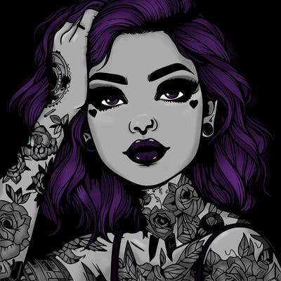 realistic girl with tattoos all over