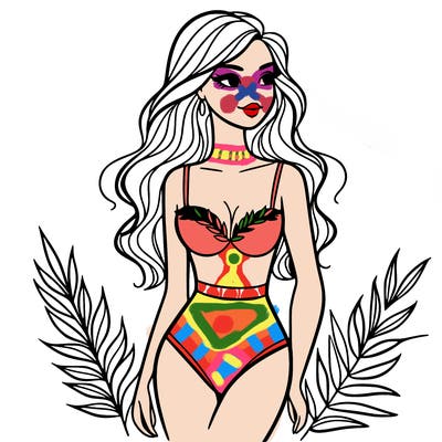 beautiful woman bathing suit