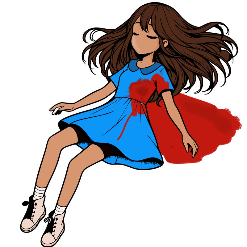 realistic girl floating