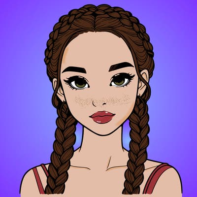 realistic girl with braids