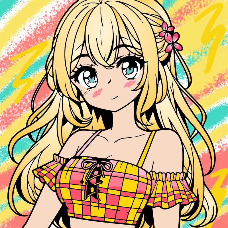 manga girl in a cute crop top