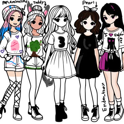 a group of five girls