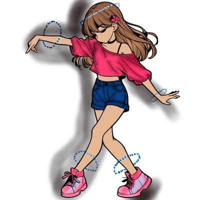 realistic girl danceing