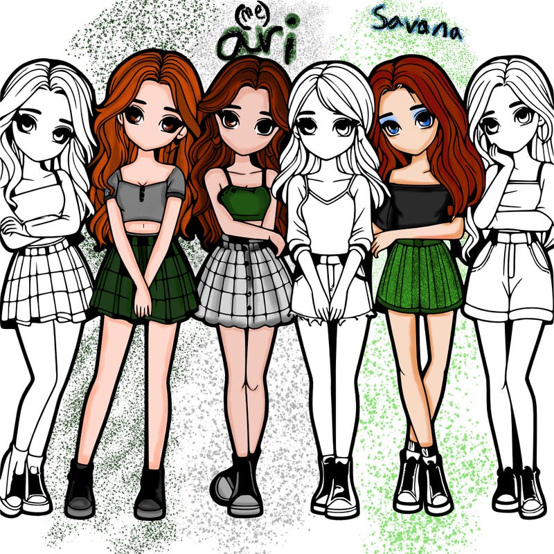 a group of girls realistic