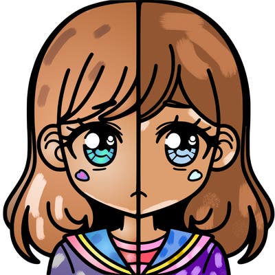 a split of a girl
