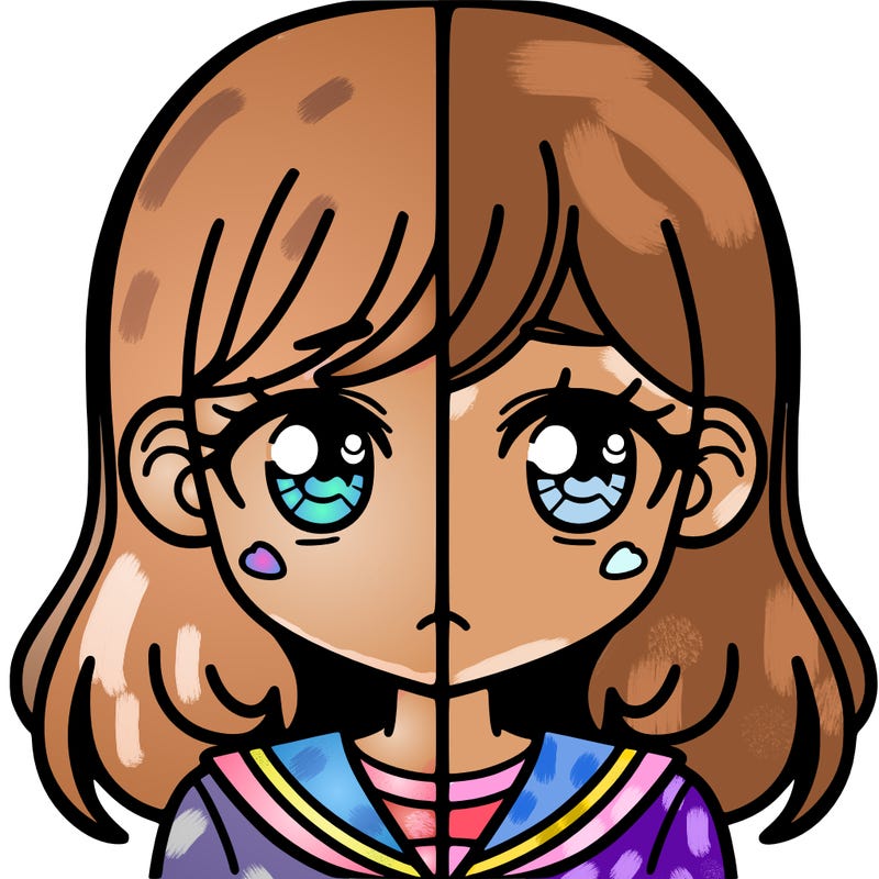 a split of a girl