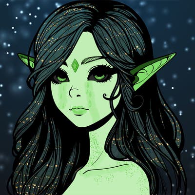 elf girl realistic dark fantasy