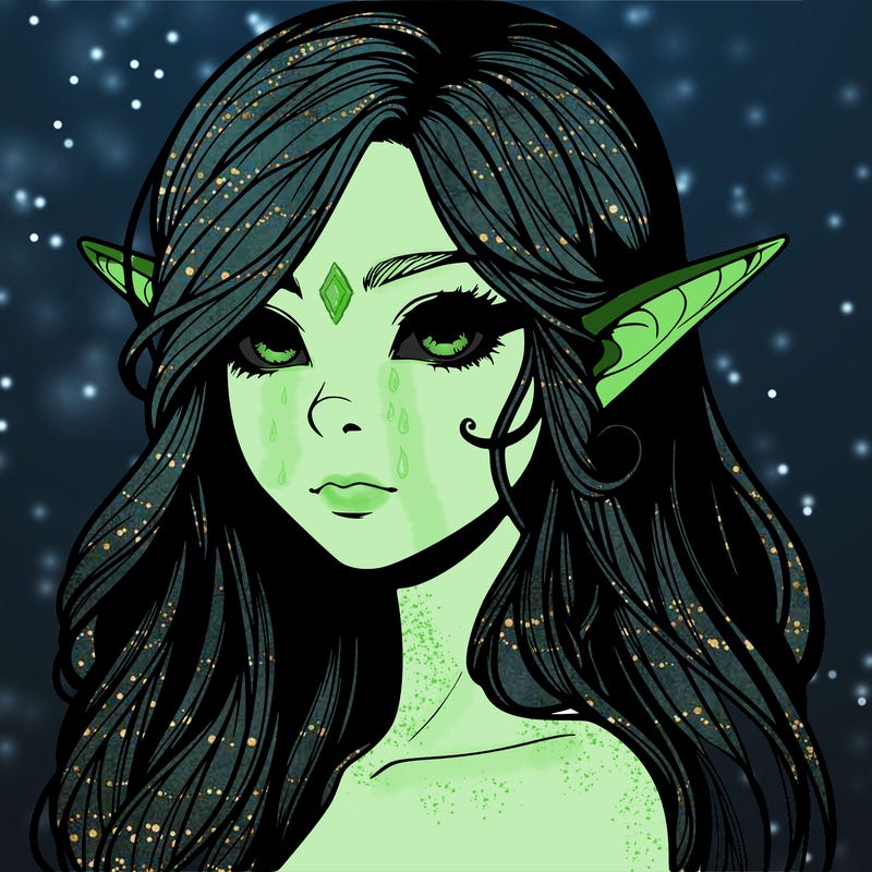 elf girl realistic dark fantasy