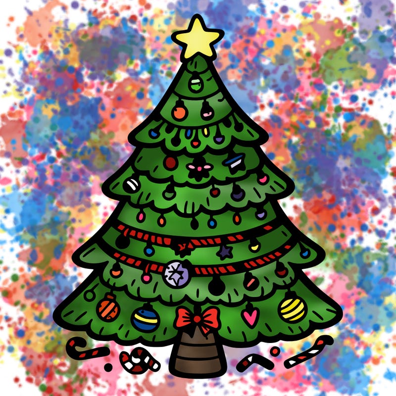 christmas tree with lots of details