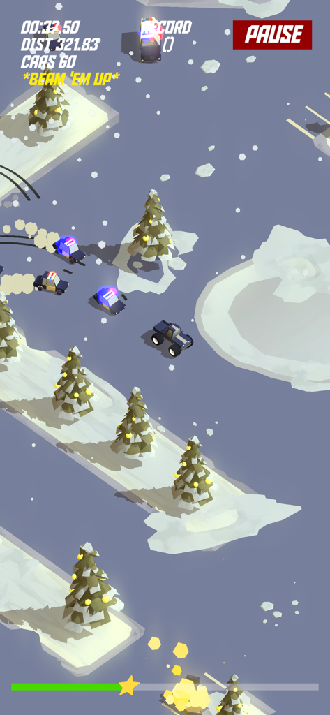 PAKO Forever - モンスターtruckが低ポリの森でパトカーから逃れる