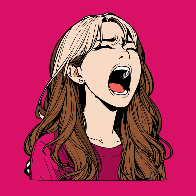 screaming realistic, girl