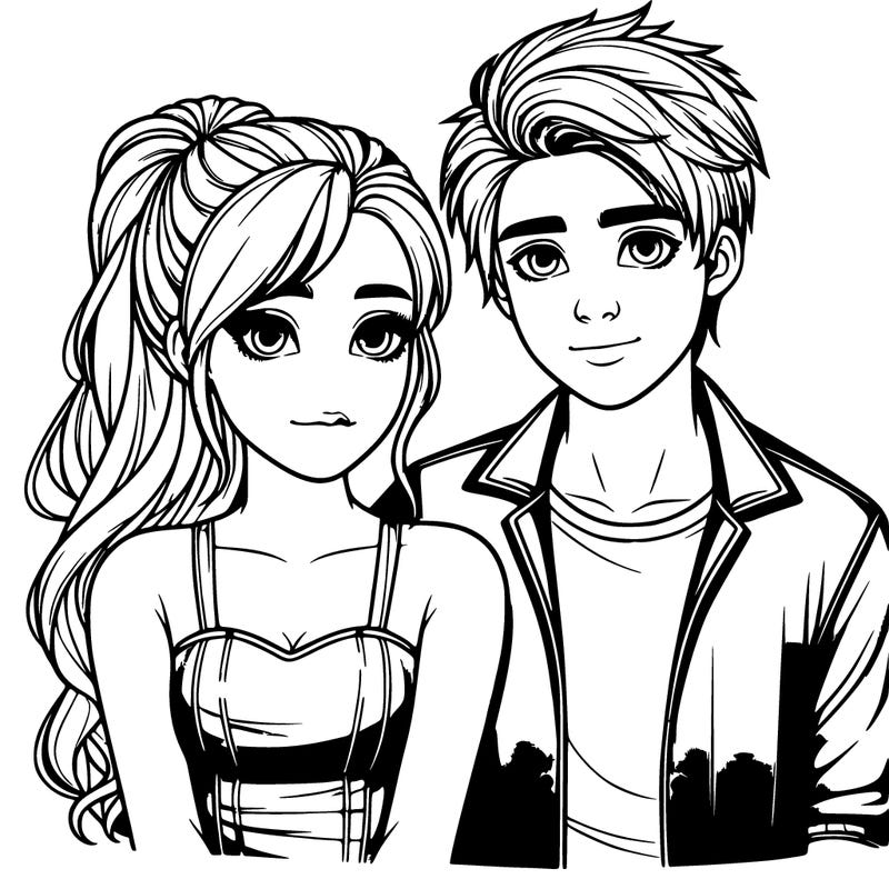 realistic girl and boy couple