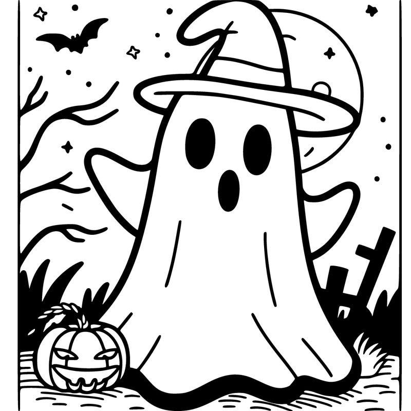 ghost with a halloween background