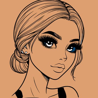 realistic girl with lashes