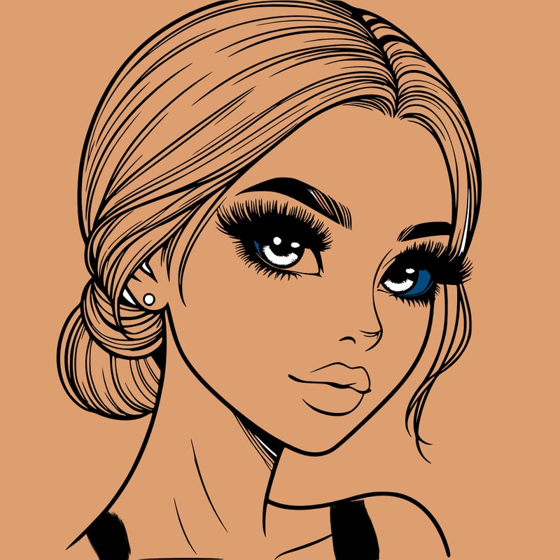 realistic girl with lashes
