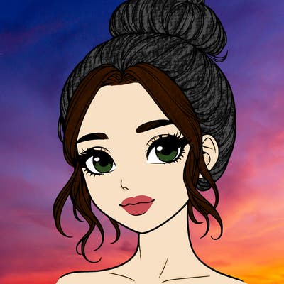 realistic pretty girl with hair in bun