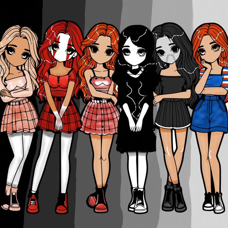 a group of girls realistic