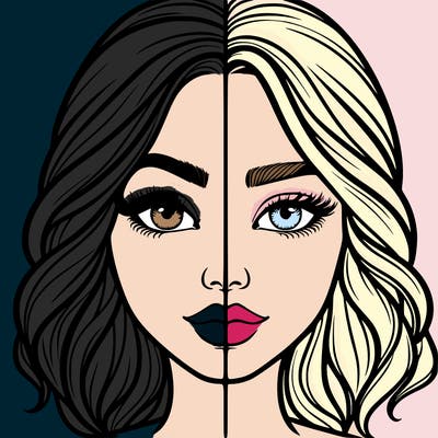 realistic girl split half