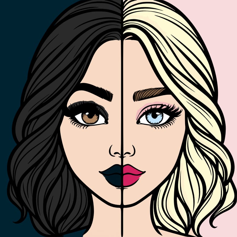 realistic girl split half