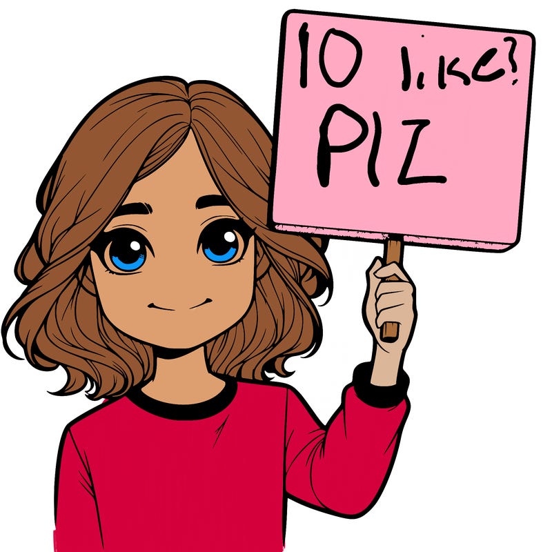 realistic girl holding up a sign