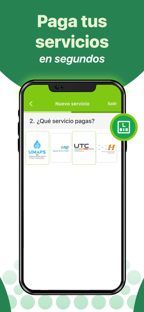 Banco Azteca Honduras - Interfaz de la aplicación móvil que muestra opciones para pagar facturas de servicios públicos en Honduras, incluyendo agua, electricidad y telefonía.