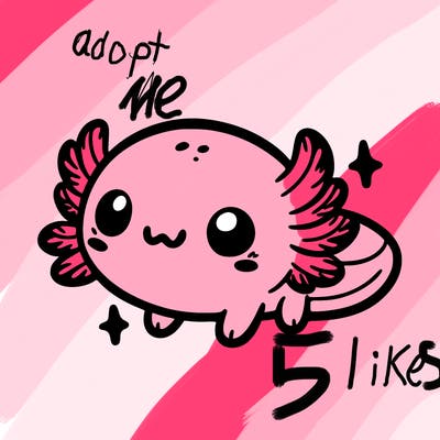 cute easy baby axolotl