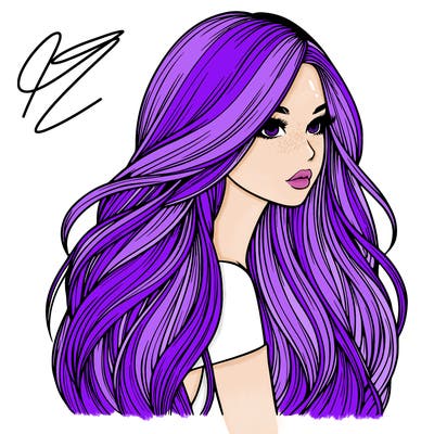 realistic girl with long realistic hair